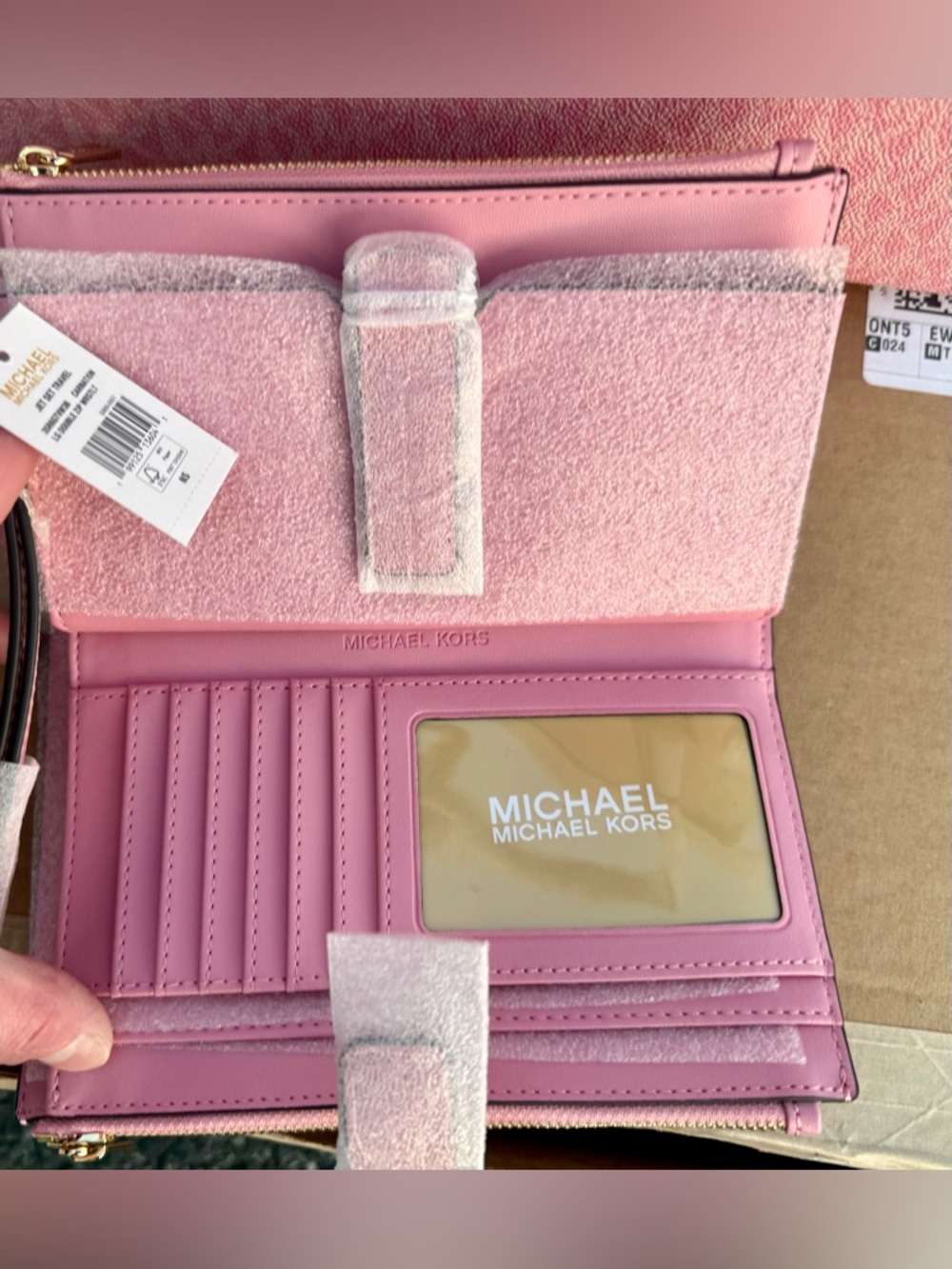 Michael Kors Pink Gradient Signature Shoulder Tote with Wristlet - Picture 7 of 11